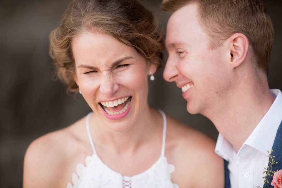 Bride and groom in Lincoln Park Zoo