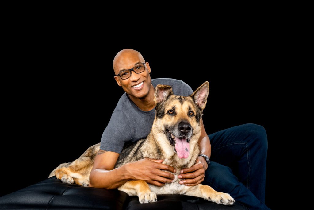 German Shepherd portrait photographed in a professional Chicago pet photography studio by Candice Cusic.